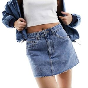 Cotton-On Denim Mini Skirt Raw Hem 90’s y2k size 4 in Off Shore Blue